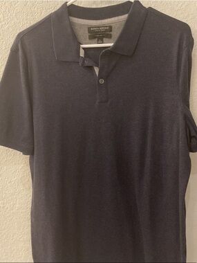 Banana Republic Men's Heathered Dark Navy Polo standard fit